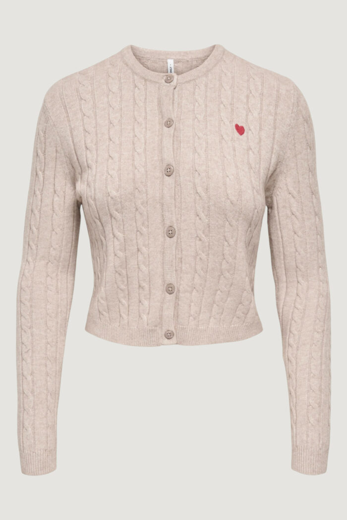 Cardigan Only onlkatia ls cable button cardigan cc knt Beige chiaro