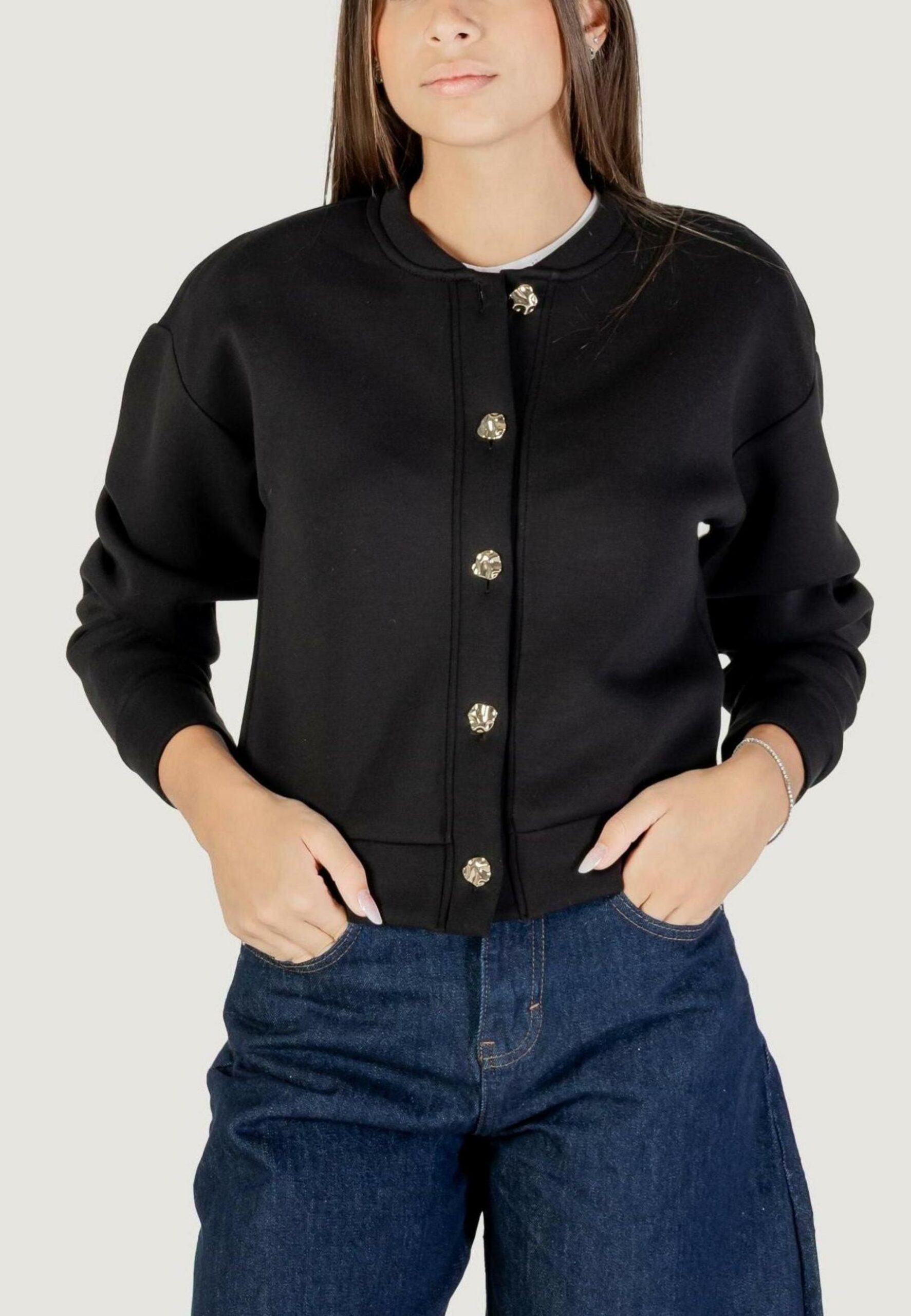 Cardigan Only onlnaomi l/s bomber swt Nero - Foto 1