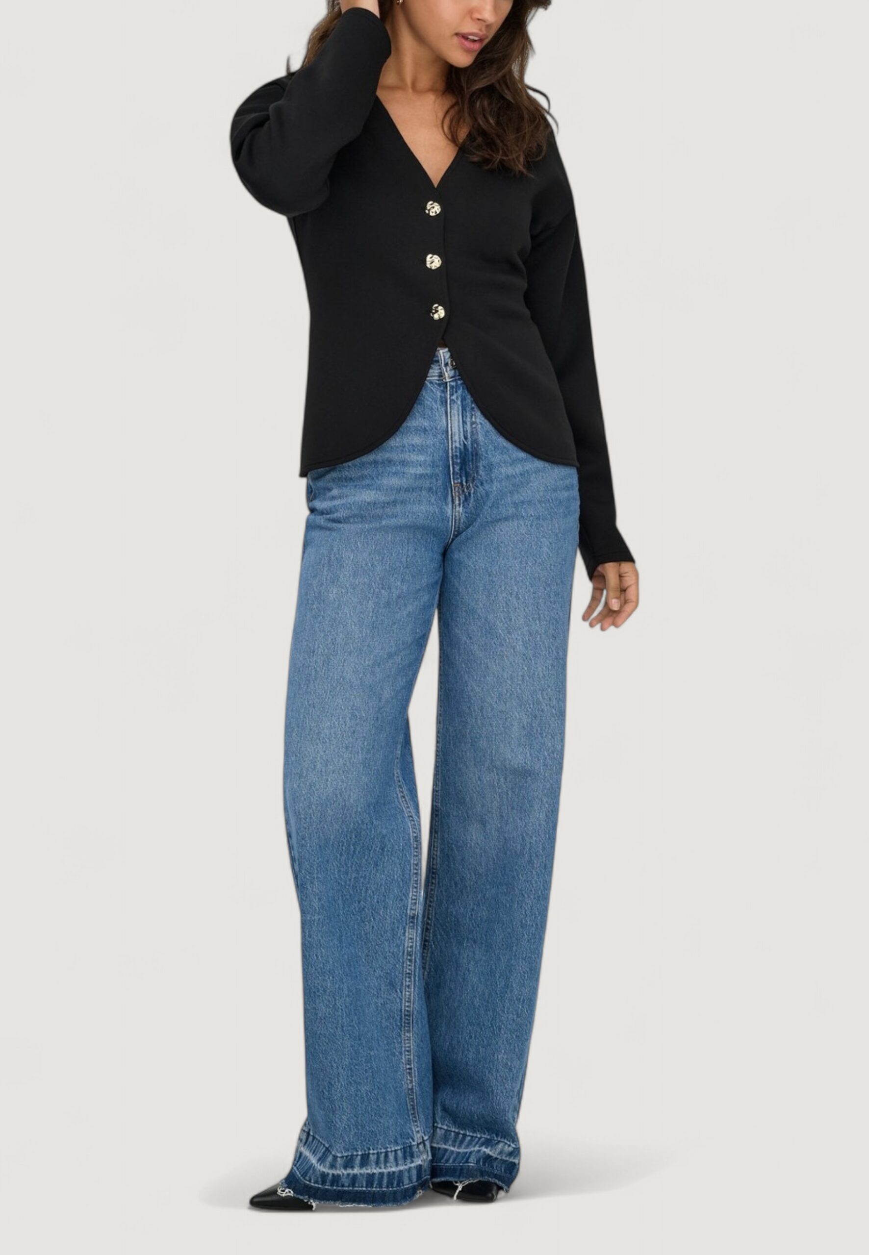 Cardigan Only onlnaomi l/s cardigan swt Nero - Foto 3