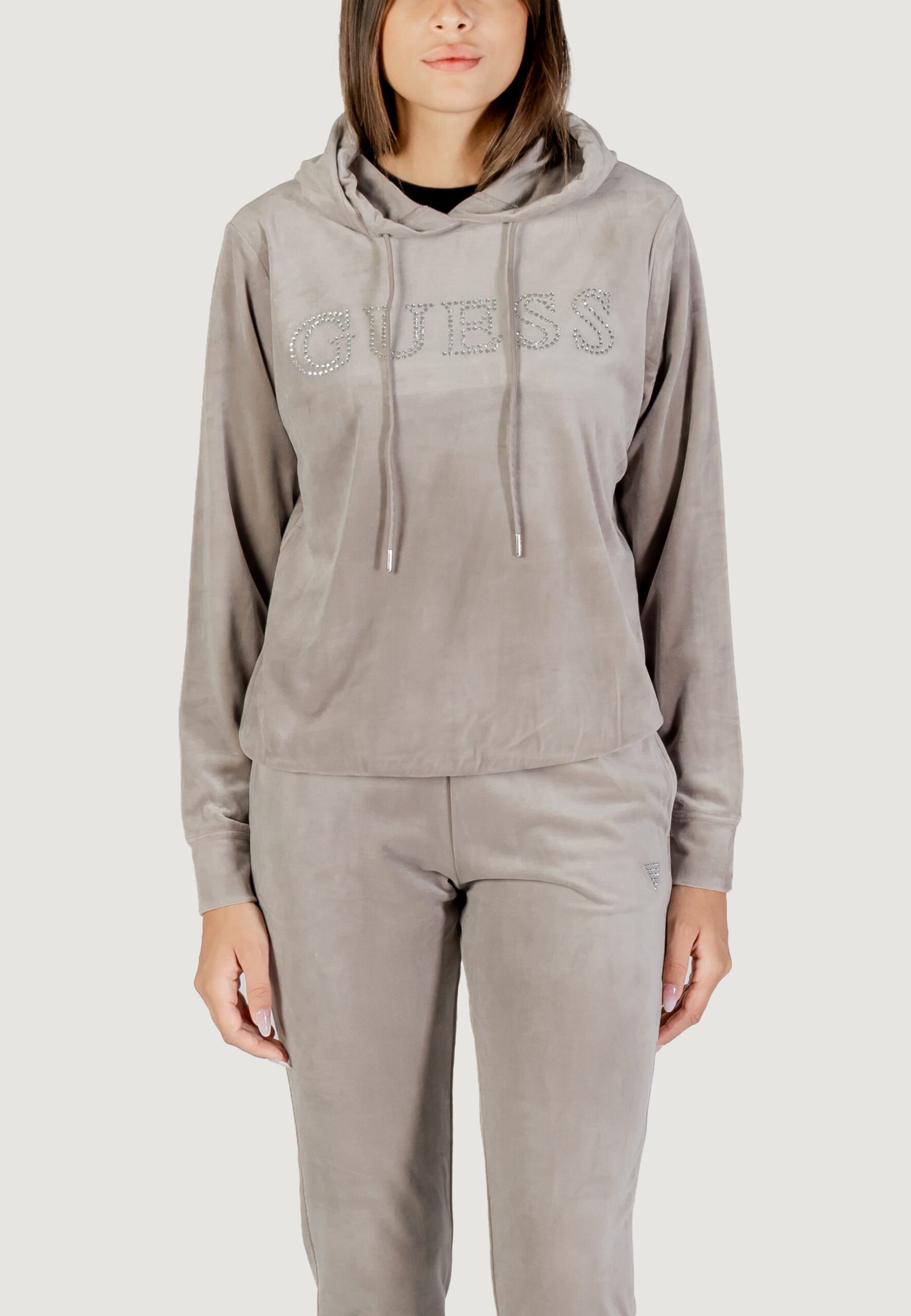 Felpa con cappuccio Guess Active couture hoodie sweatshirt Taupe - Foto 1
