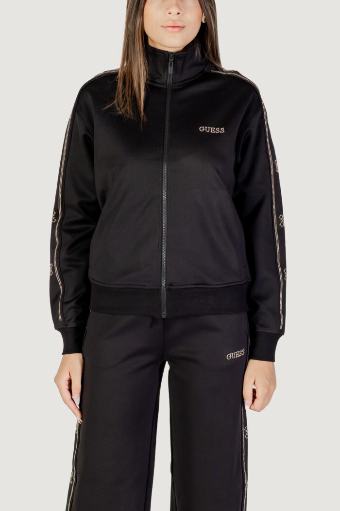 Felpa senza cappuccio Guess Active octavia high neck full-zip swe Nero