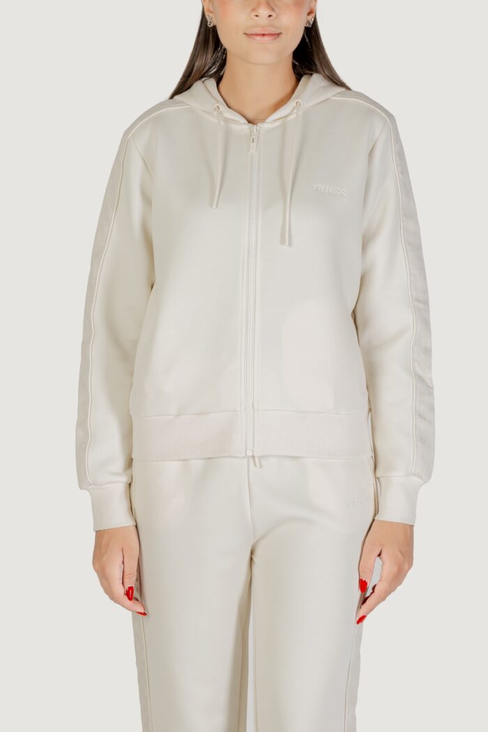 Felpa con cappuccio Guess Active maryella full zip sweatshirt Panna