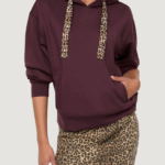 Felpa con cappuccio Only onlalina life leo detail hood box swt Bordeaux - Foto 1