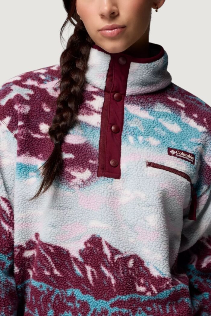 Felpa senza cappuccio COLUMBIA helvetia™ ii printed cropped half snap Bordeaux