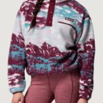 Felpa senza cappuccio COLUMBIA helvetia™ ii printed cropped half snap Bordeaux - Foto 1