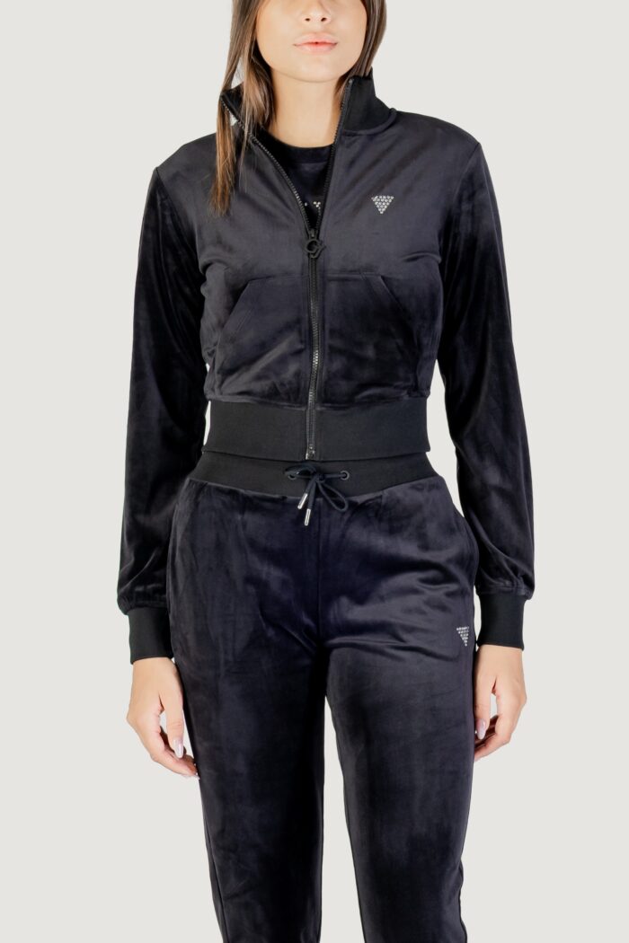 Felpa senza cappuccio Guess Active couture full zip sweatshirt Nero