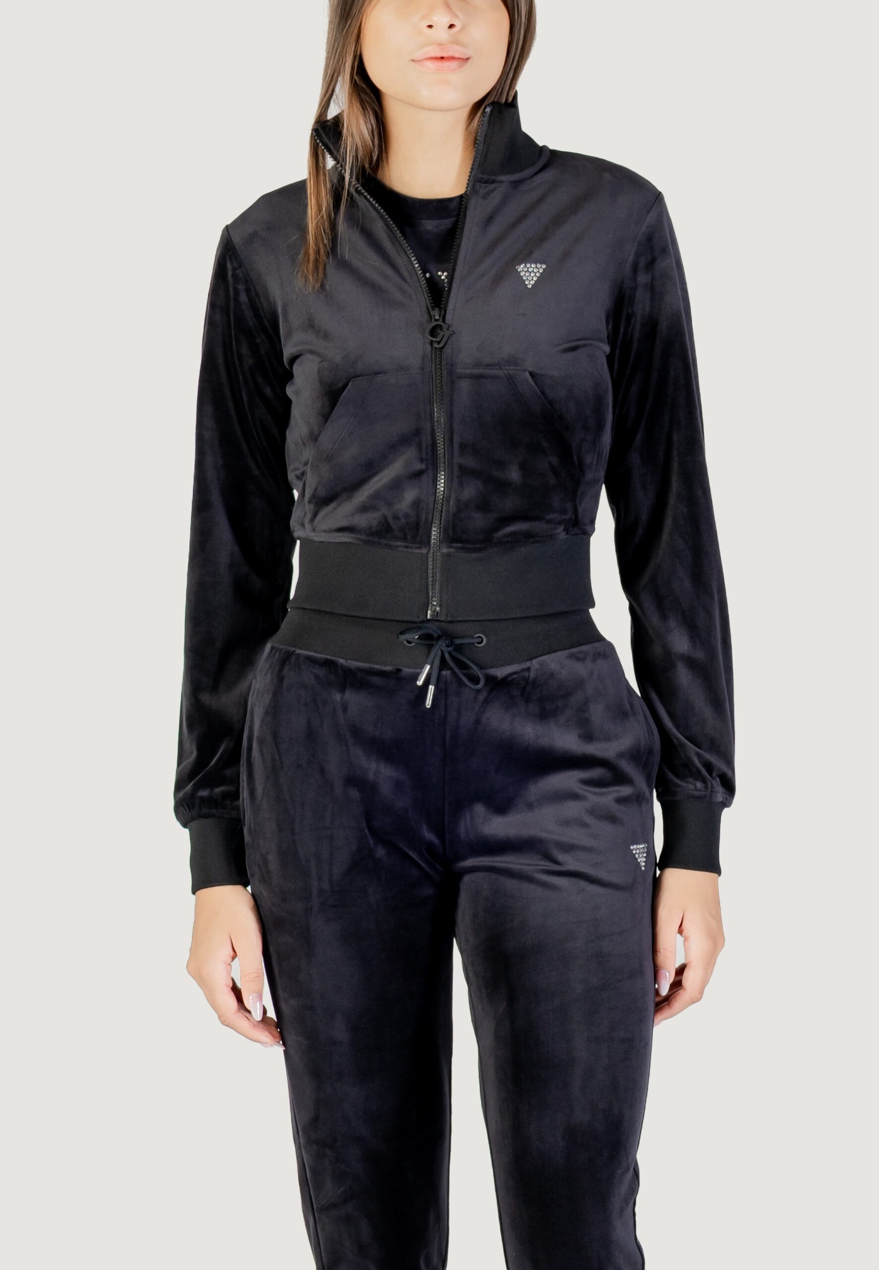 Felpa senza cappuccio Guess Active couture full zip sweatshirt Nero - Foto 1