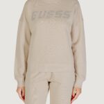 Felpa senza cappuccio Guess Active primula rhinestones cn sweatsh Beige chiaro - Foto 1