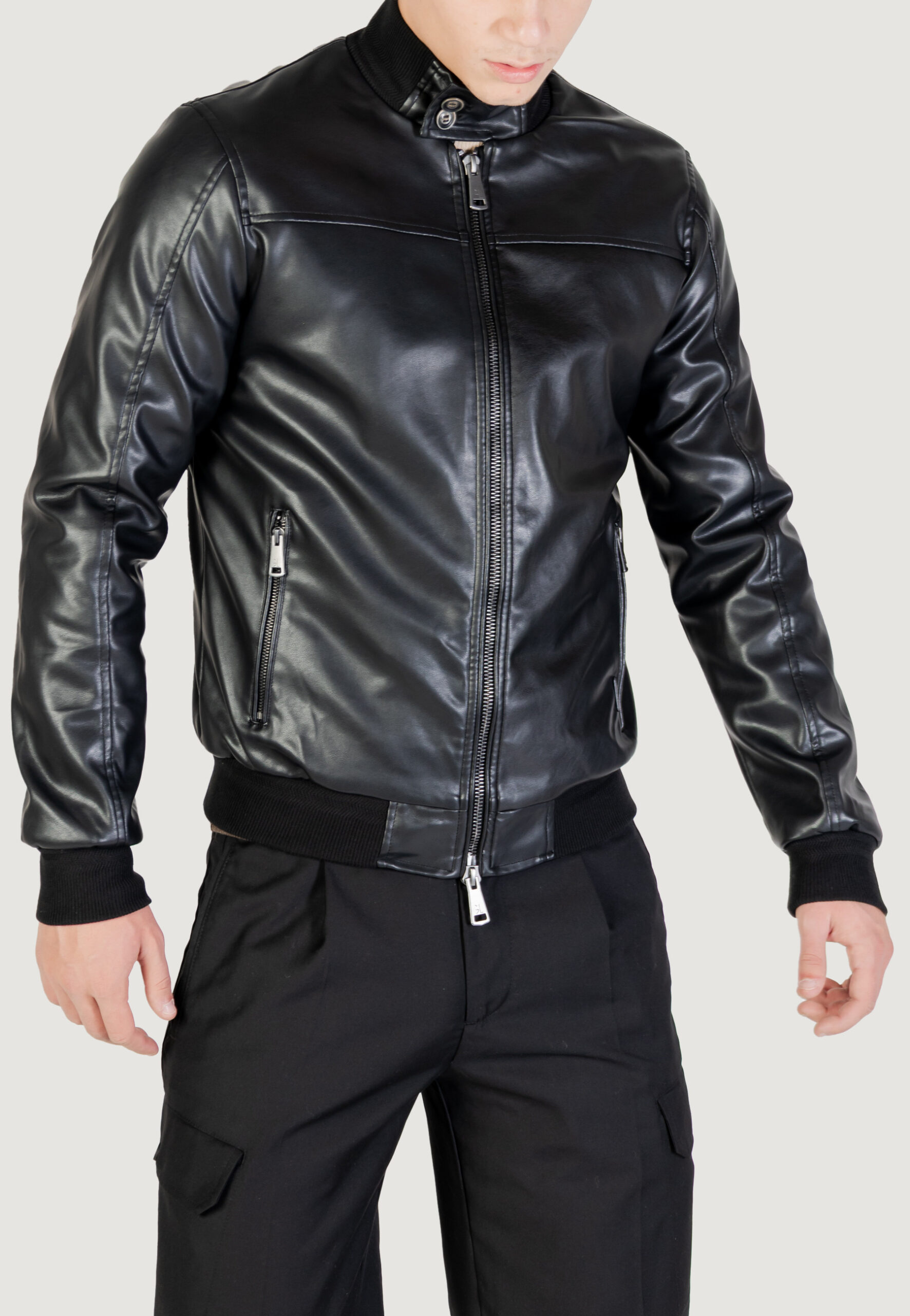 Giacchetto Gianni Lupo ecopelle Nero - Foto 4