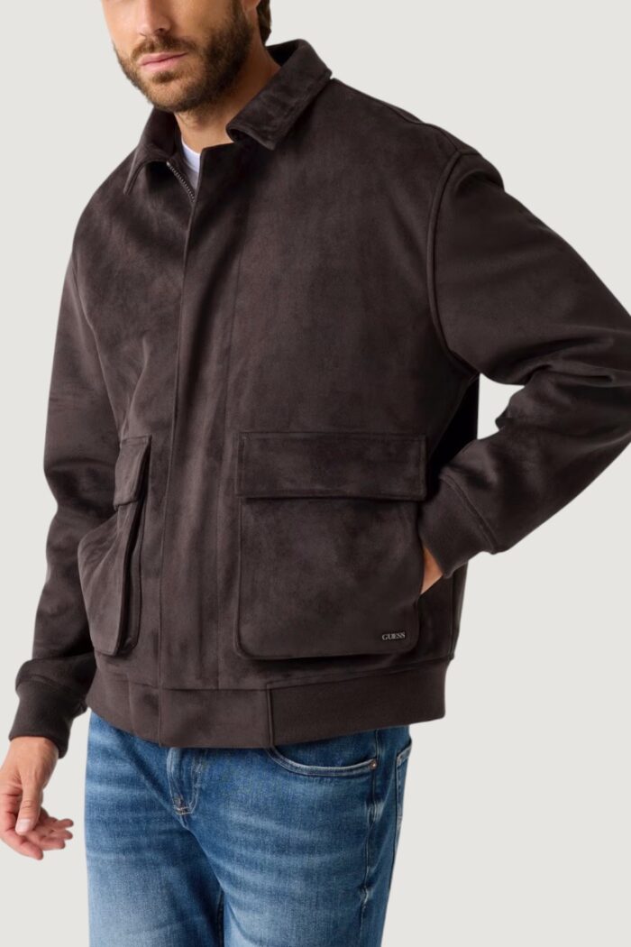 Giacchetto Guess ryan faux suede jacket Marrone Scuro