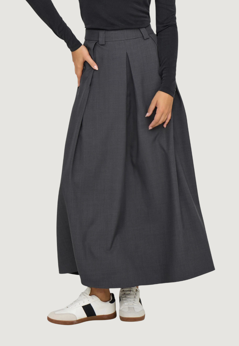 Gonna lunga Only onlginny hw mel wide long skirt pnt Grigio - Foto 1