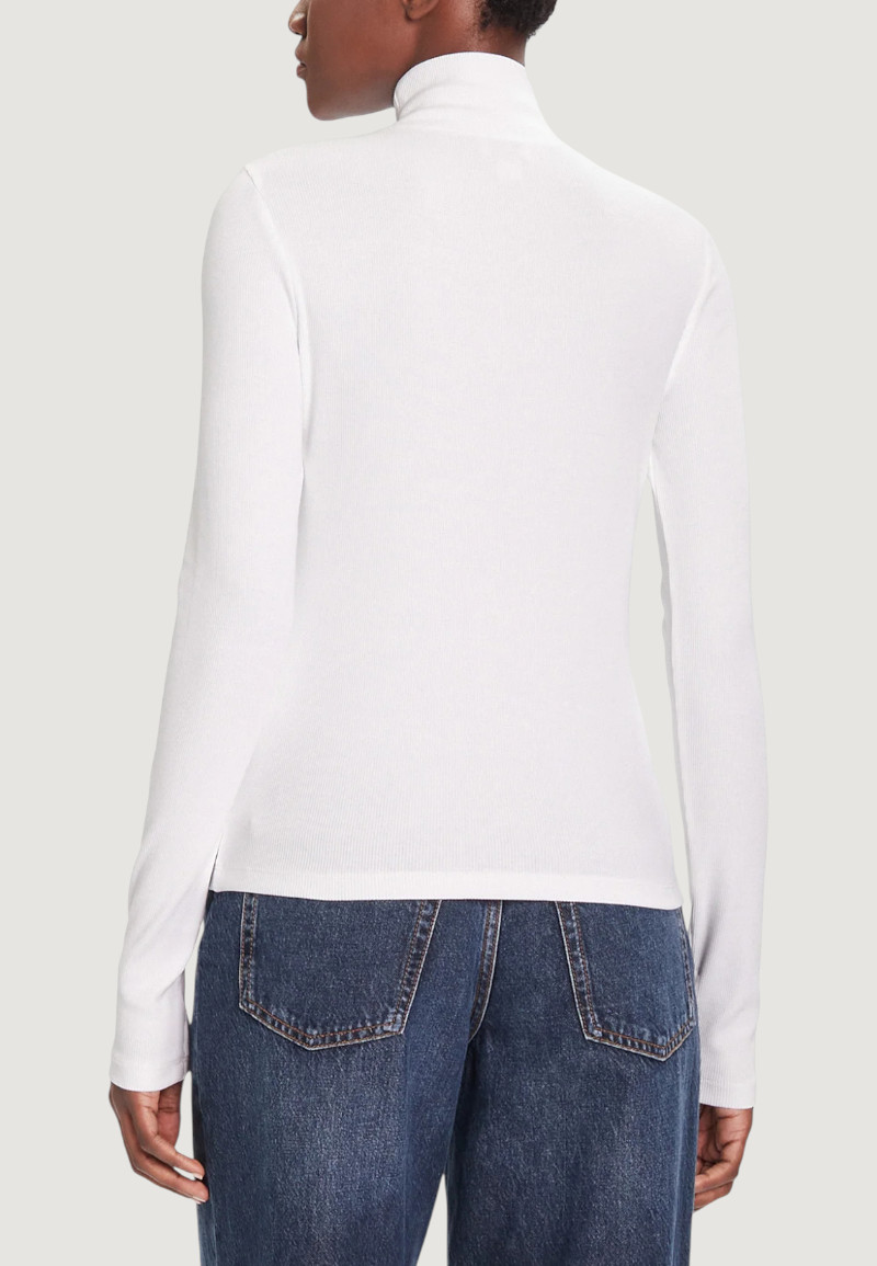 Maglia Calvin Klein Jeans ls woven label turtl Bianco - Foto 2