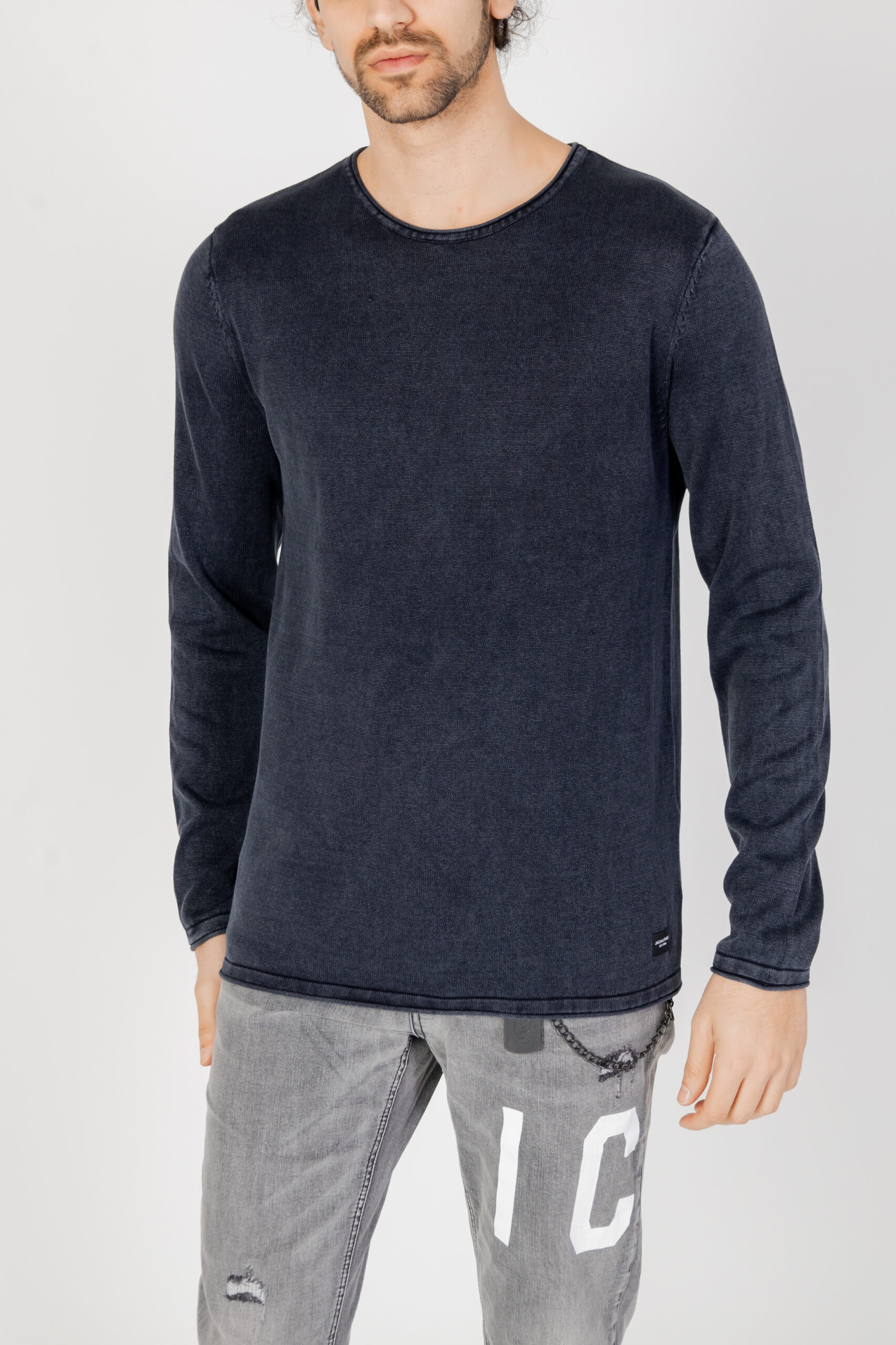 Maglia Jack Jones jjeleo knit crew neck noos Blue scuro - Foto 1