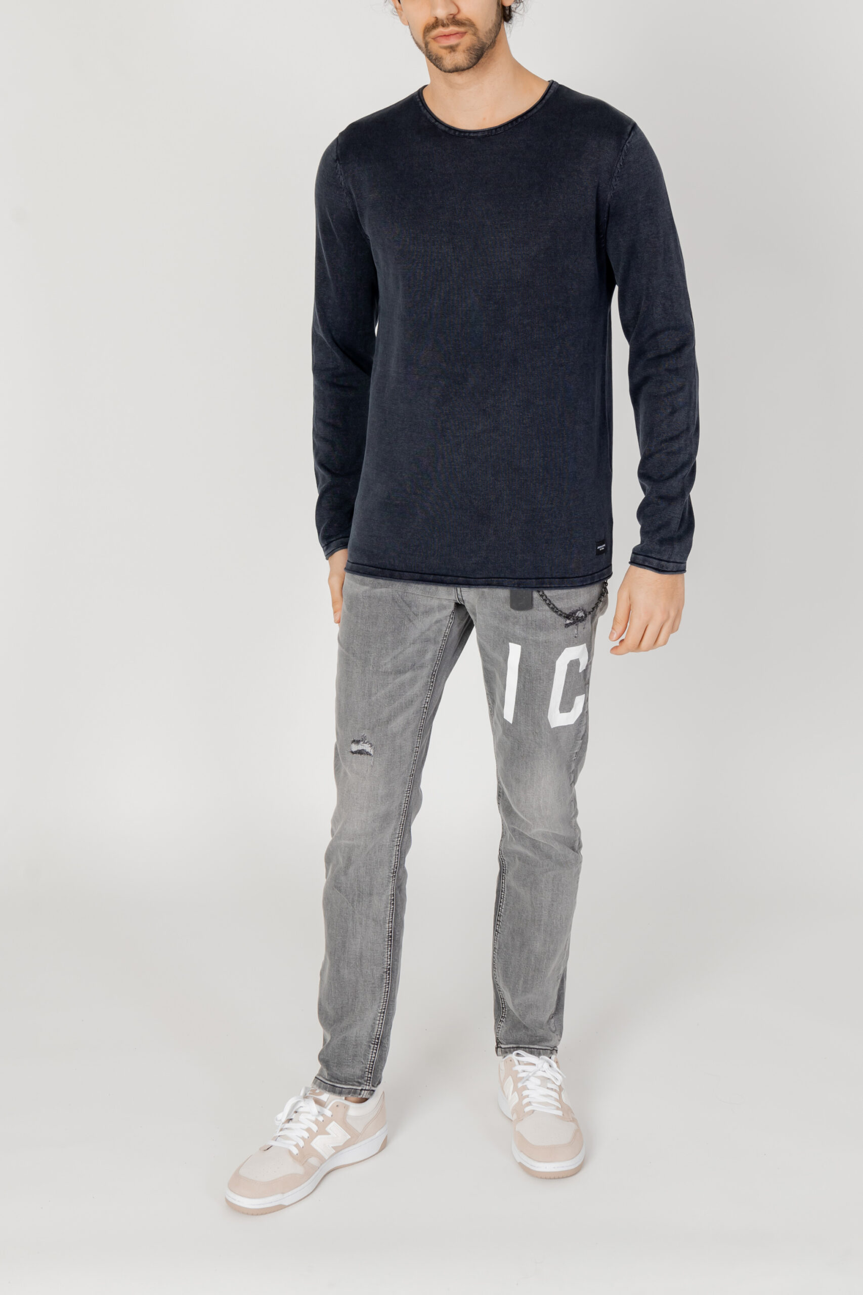 Maglia Jack Jones jjeleo knit crew neck noos Blue scuro - Foto 5