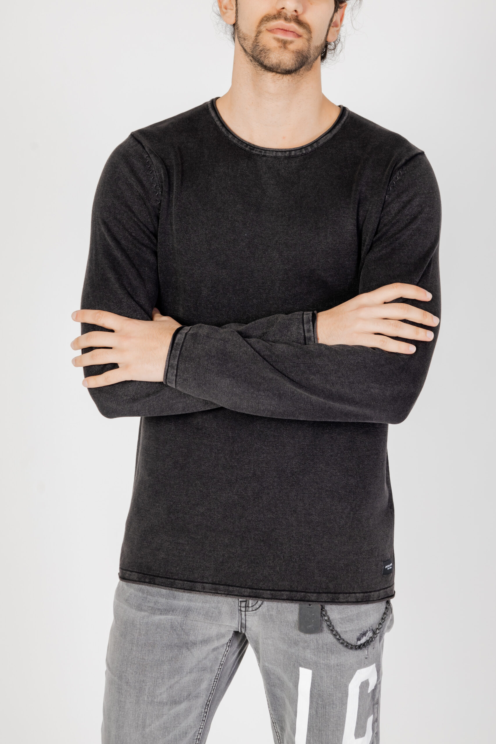 Maglia Jack Jones jjeleo knit crew neck noos Nero - Foto 1