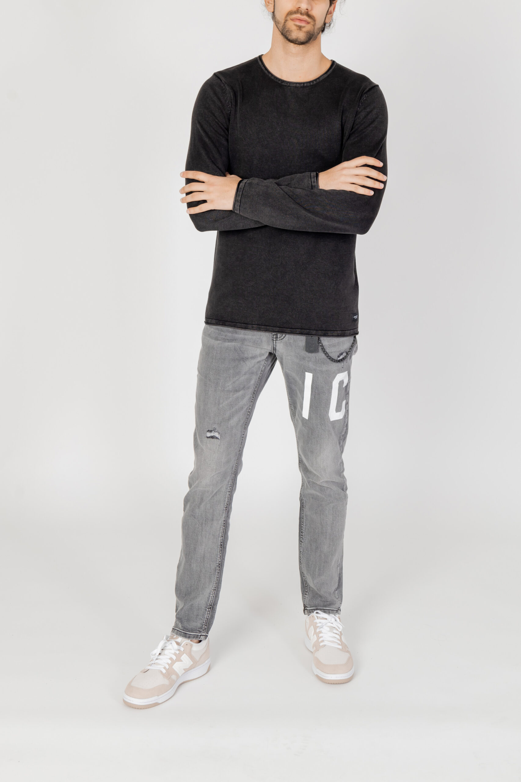 Maglia Jack Jones jjeleo knit crew neck noos Nero - Foto 5