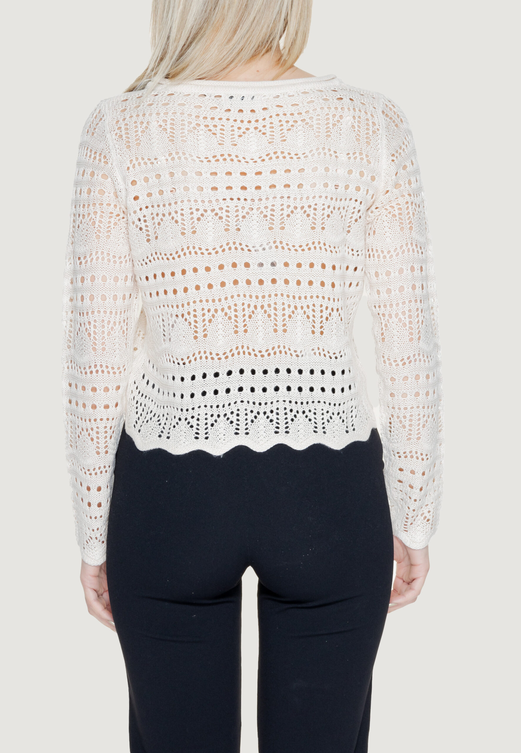 Maglia Jacqueline de Yong jdysun lay l/s boatneck knt noos Beige - Foto 2