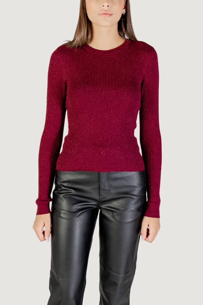 Maglia Jacqueline de Yong jdyplum lurex l/s o-neck pullover knt Bordeaux