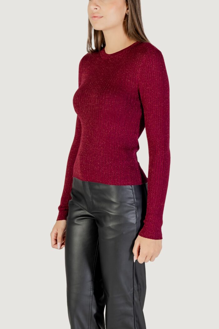 Maglia Jacqueline de Yong jdyplum lurex l/s o-neck pullover knt Bordeaux