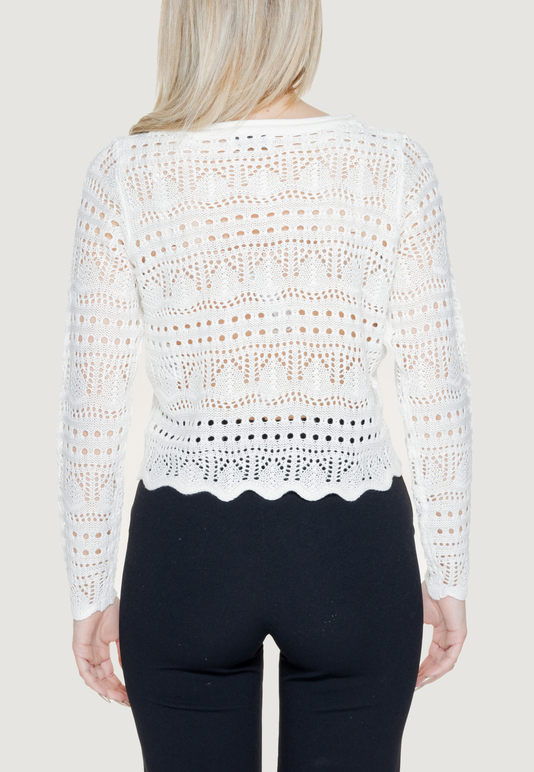 Maglia Jacqueline de Yong jdysun lay l/s boatneck knt noos Panna - Foto 2