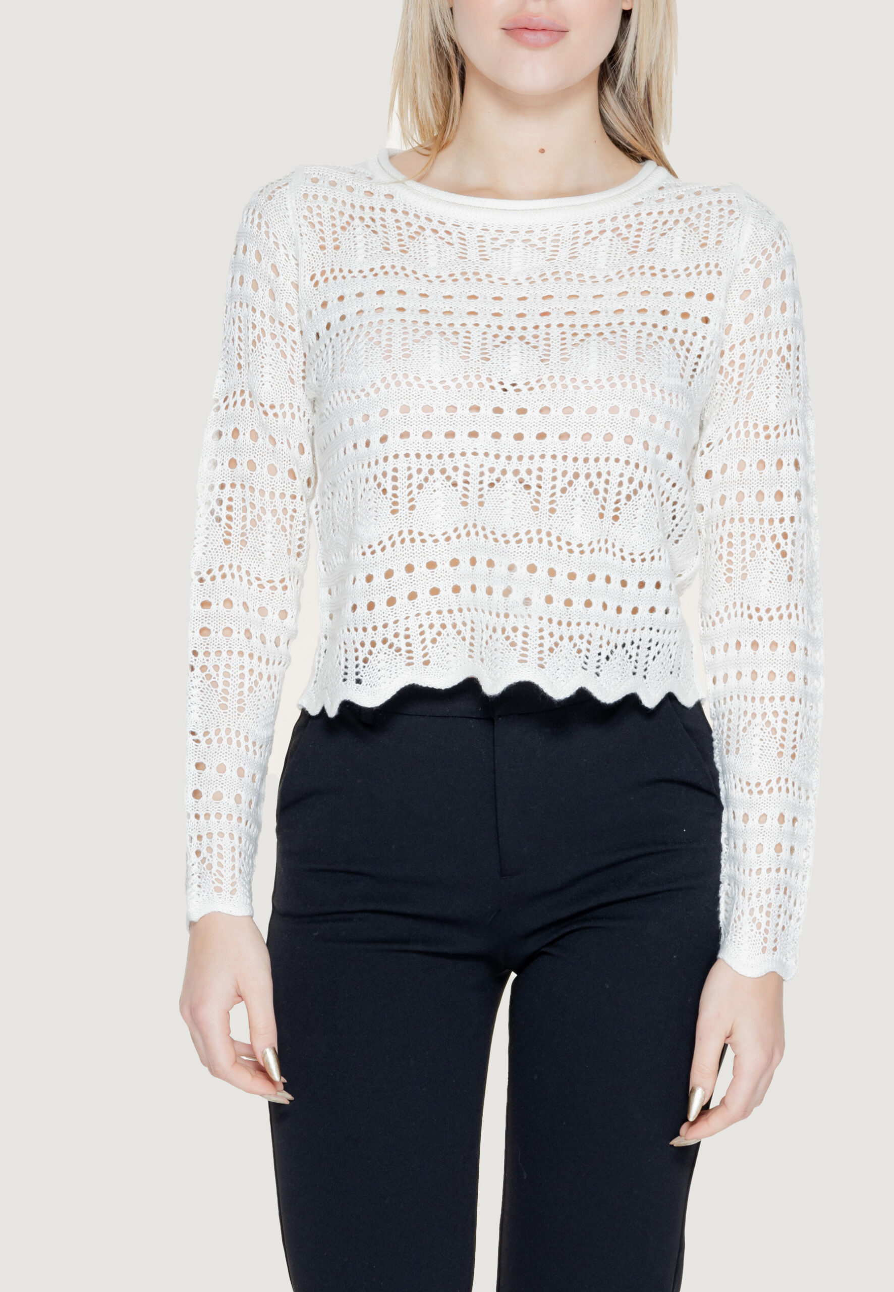 Maglia Jacqueline de Yong jdysun lay l/s boatneck knt noos Panna - Foto 4