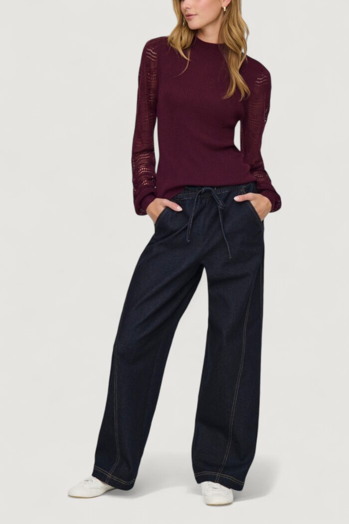 Maglia Only onlannelina ls highneck knt Bordeaux