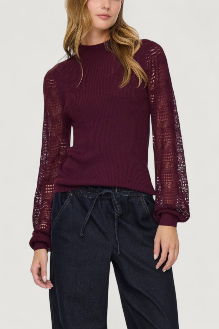 Maglia Only onlannelina ls highneck knt Bordeaux