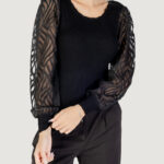 Maglia Only onljulie ls rib mix o-neck cc knt Nero - Foto 1