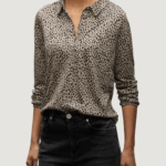 Maglia Street One ltd qr printed jersey blouse w. drawstring Beige - Foto 1