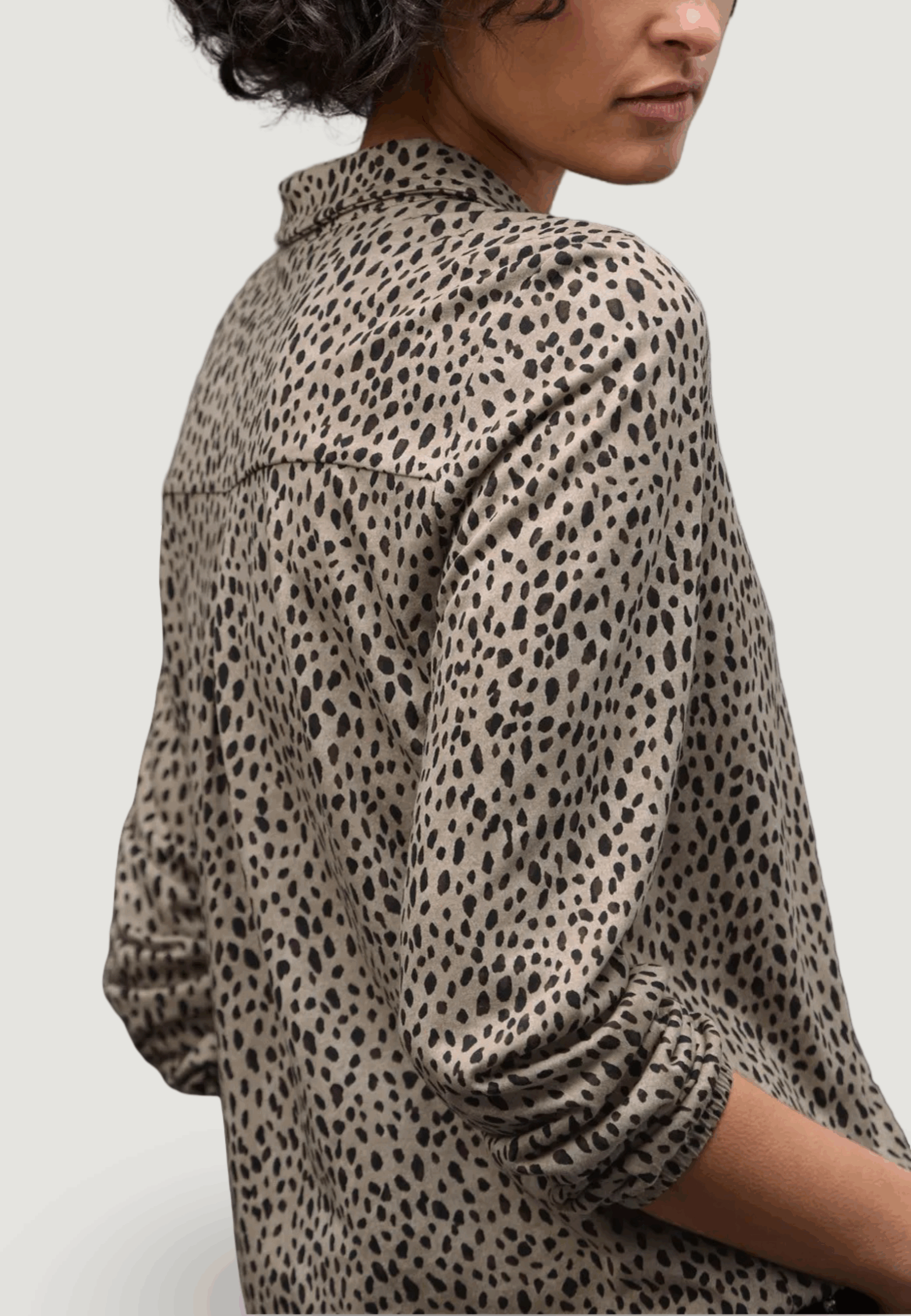 Maglia Street One ltd qr printed jersey blouse w. drawstring Beige - Foto 2