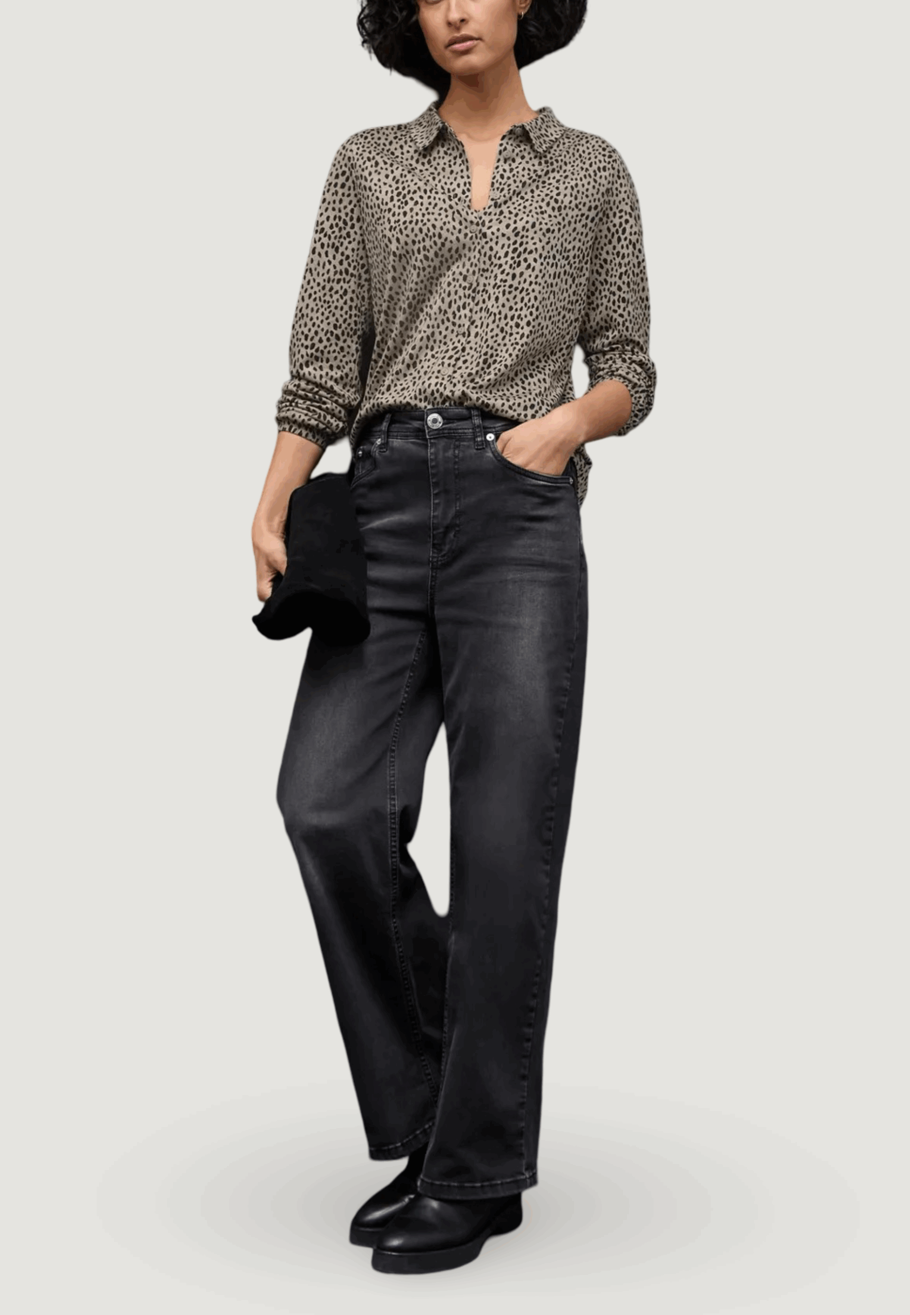 Maglia Street One ltd qr printed jersey blouse w. drawstring Beige - Foto 3