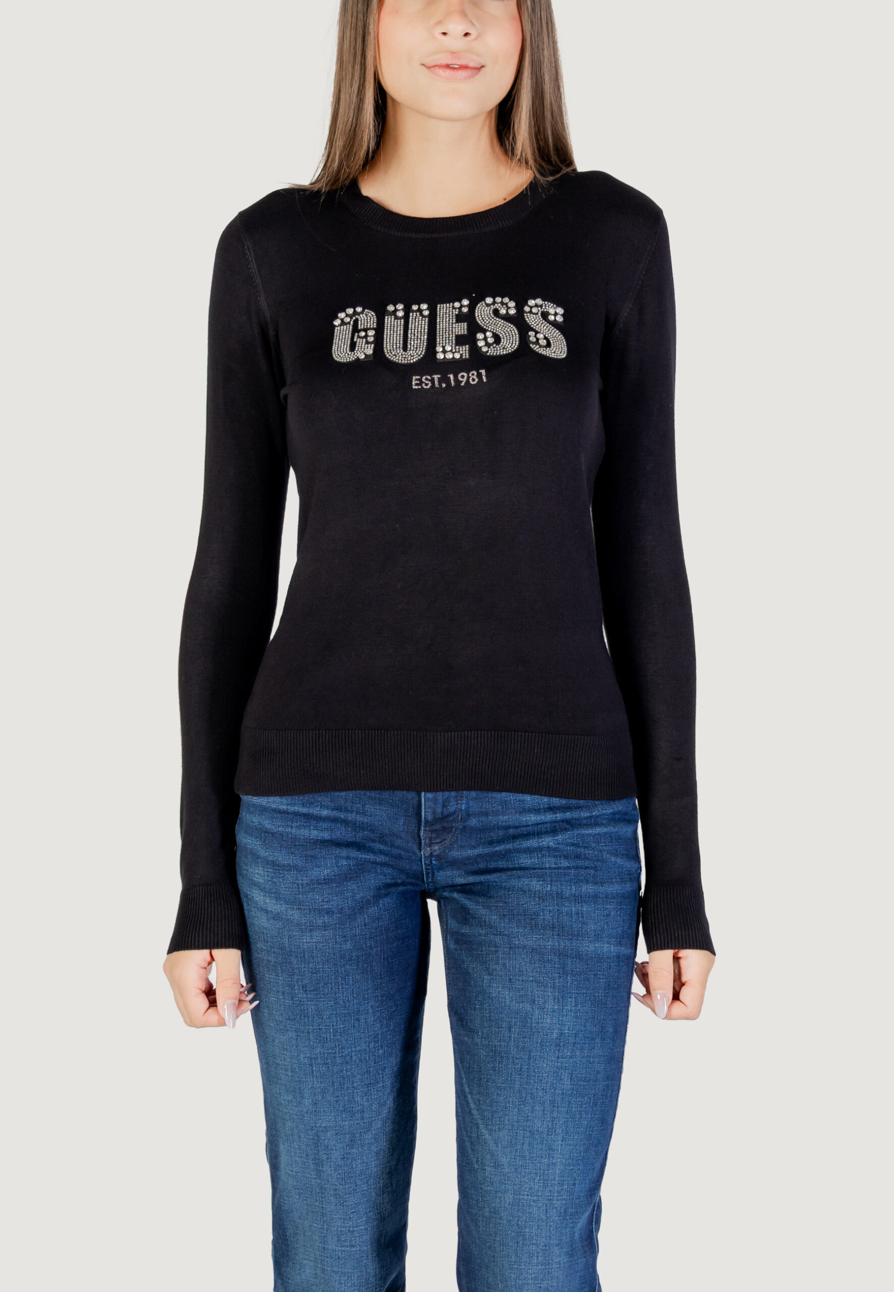 Maglione Guess ls cn reyna logo swtr Nero - Foto 2