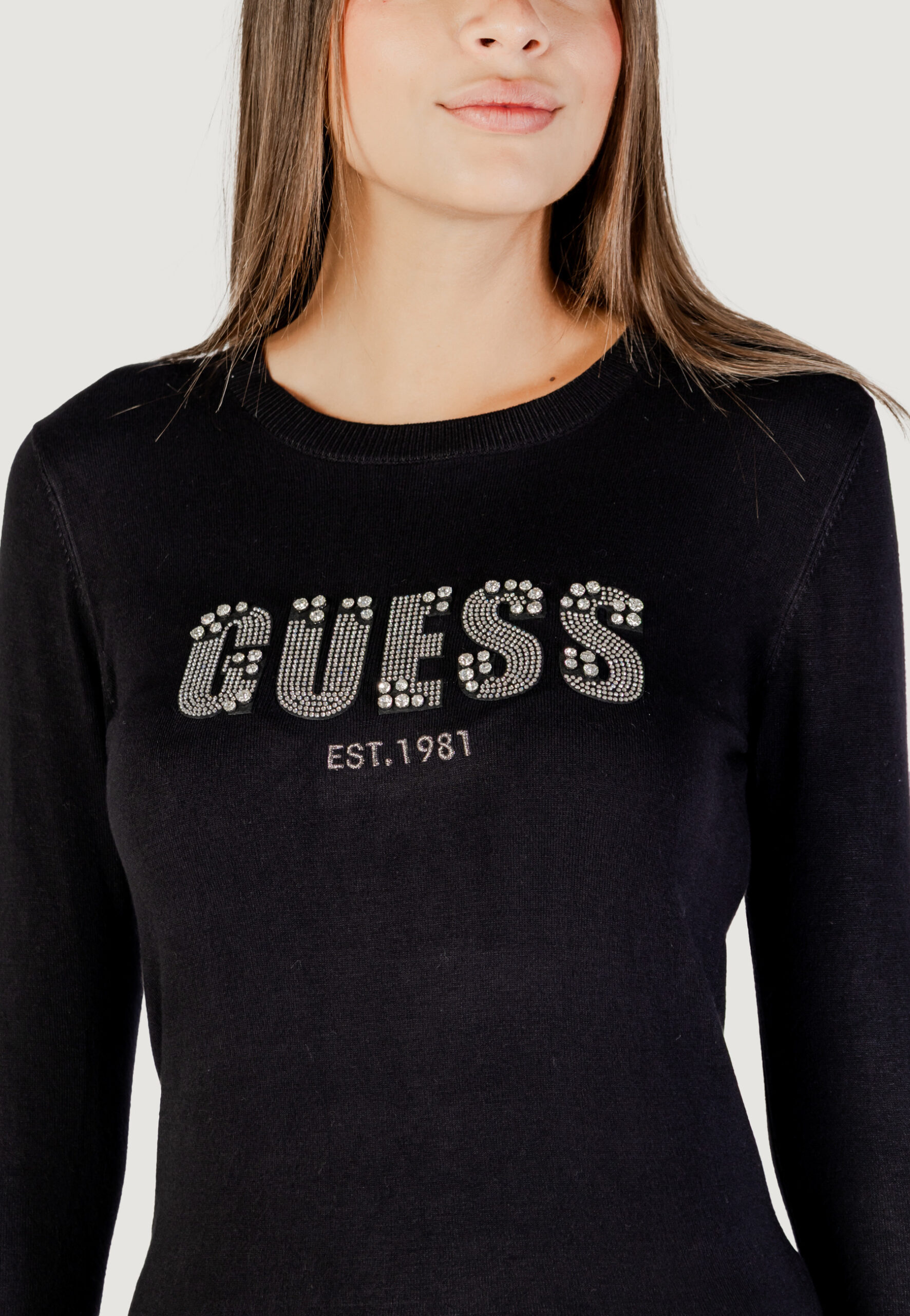 Maglione Guess ls cn reyna logo swtr Nero - Foto 3