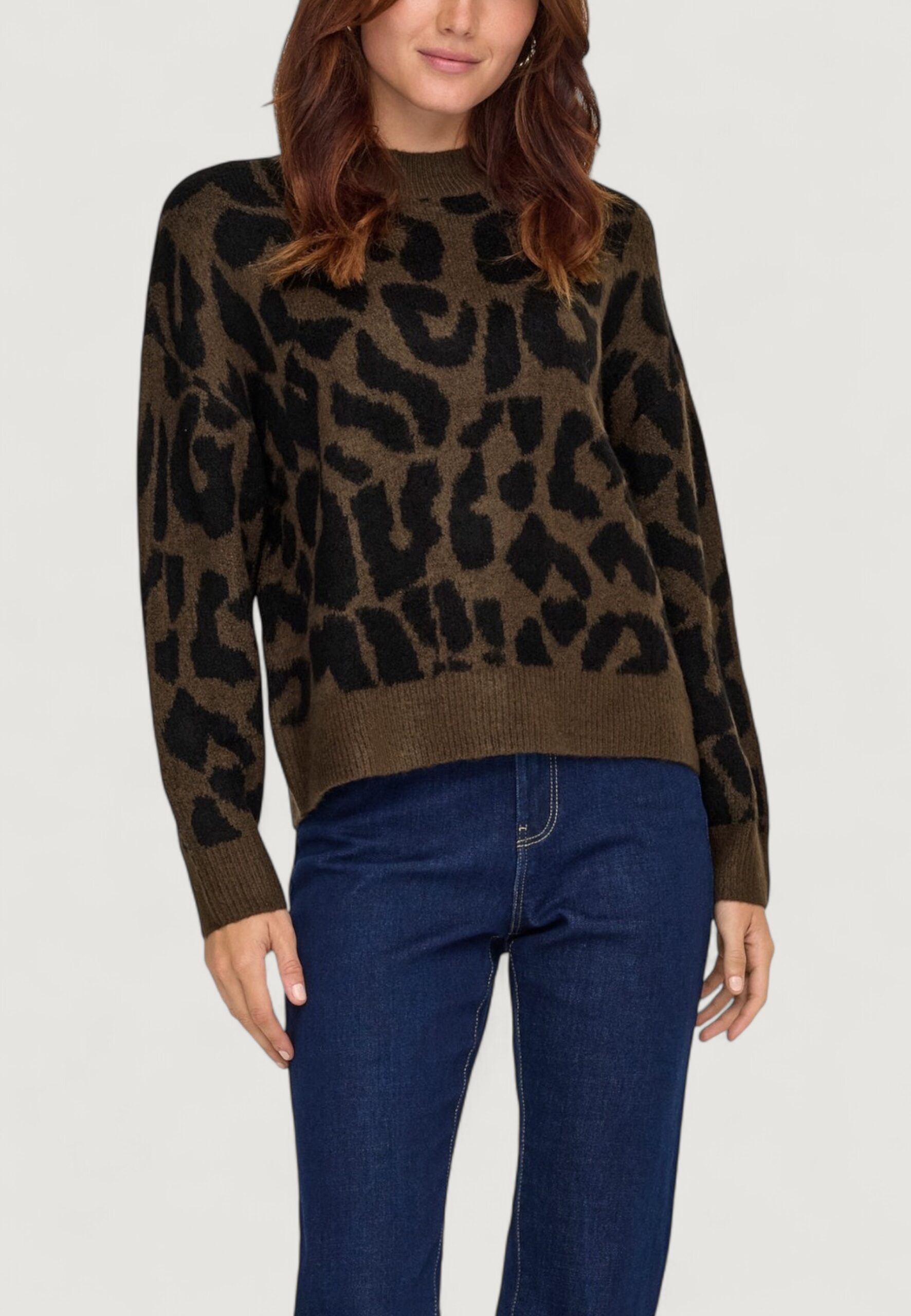 Maglione Jacqueline de Yong jdyelanor leo l/s on pullover knt Marrone - Foto 1
