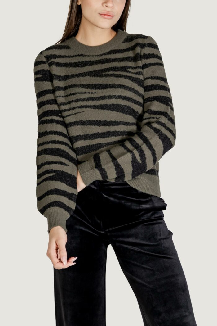 Maglione Jacqueline de Yong jdylorraine animal l/s pullover knt Verde Oliva