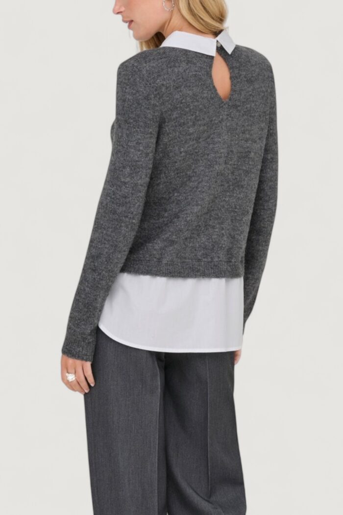 Maglione Only onldolly ls woven mix pearl pull cc knt Grigio