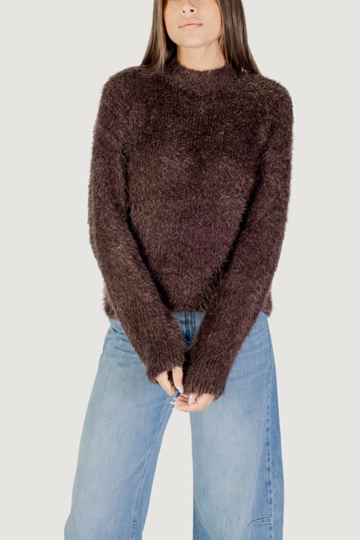 Maglione Only onllulu ls rib highneck cc knt Marrone