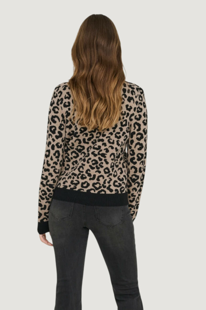 Maglione Only onlibi jq ls high neck cc knt Nero – Beige