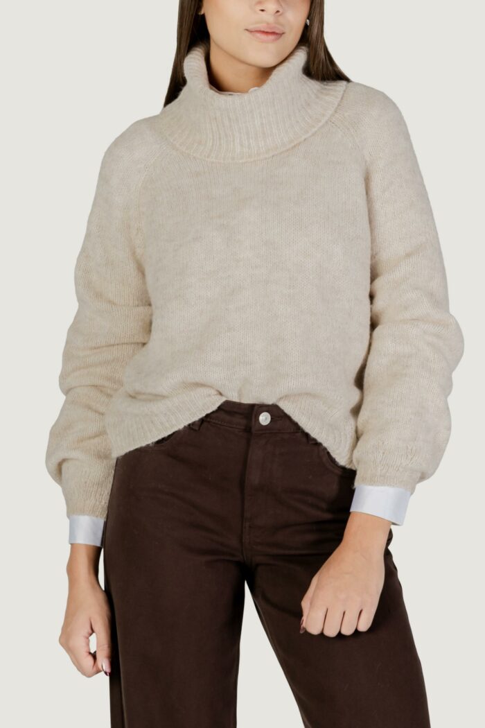 Maglione Only onlgila life ls rollneck bf knt Panna