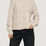 Maglione Only onlgila life ls structure o-neck bf knt Panna - Foto 1