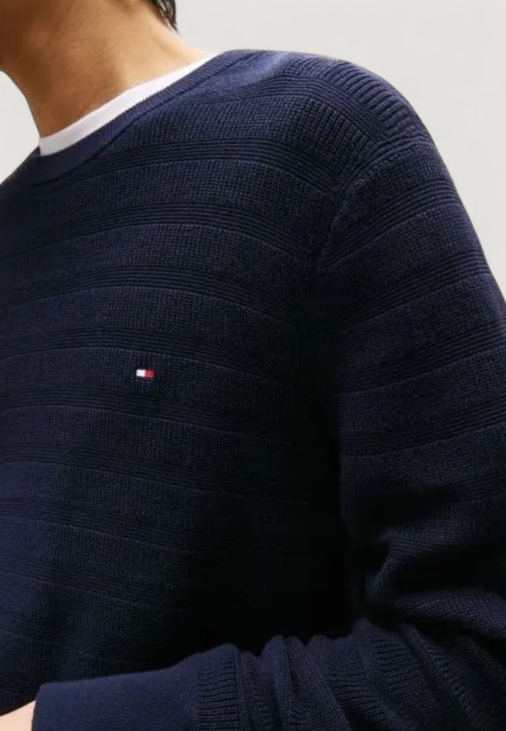 Maglione Tommy Hilfiger stripe structure c n Blue scuro - Foto 2