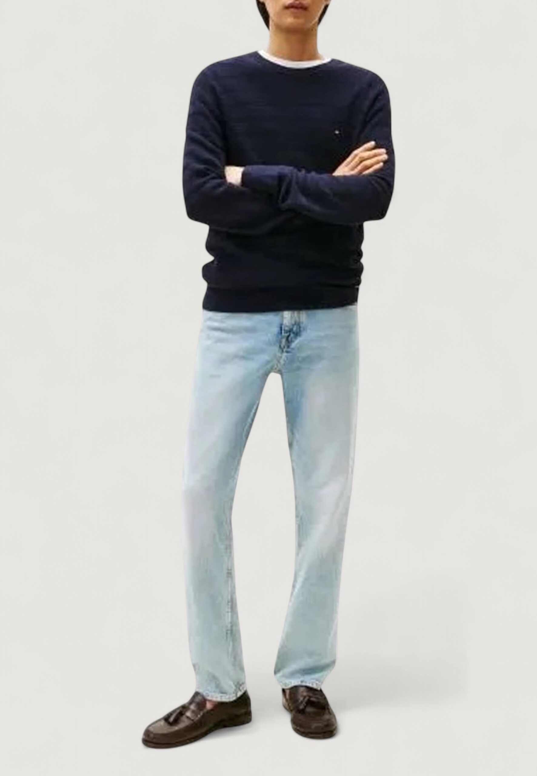 Maglione Tommy Hilfiger stripe structure c n Blue scuro - Foto 3