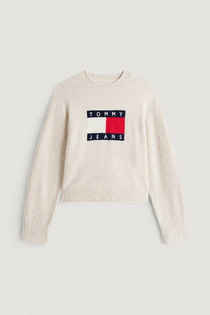 Maglione Tommy Hilfiger Jeans tjw melange flag swe Panna