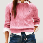 Maglione Tommy Hilfiger Jeans tjw cable essential Rosa - Foto 1