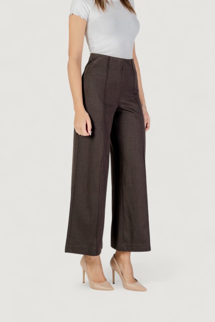 Pantaloni a palazzo ICHI hkate jacquard pa9 Marrone