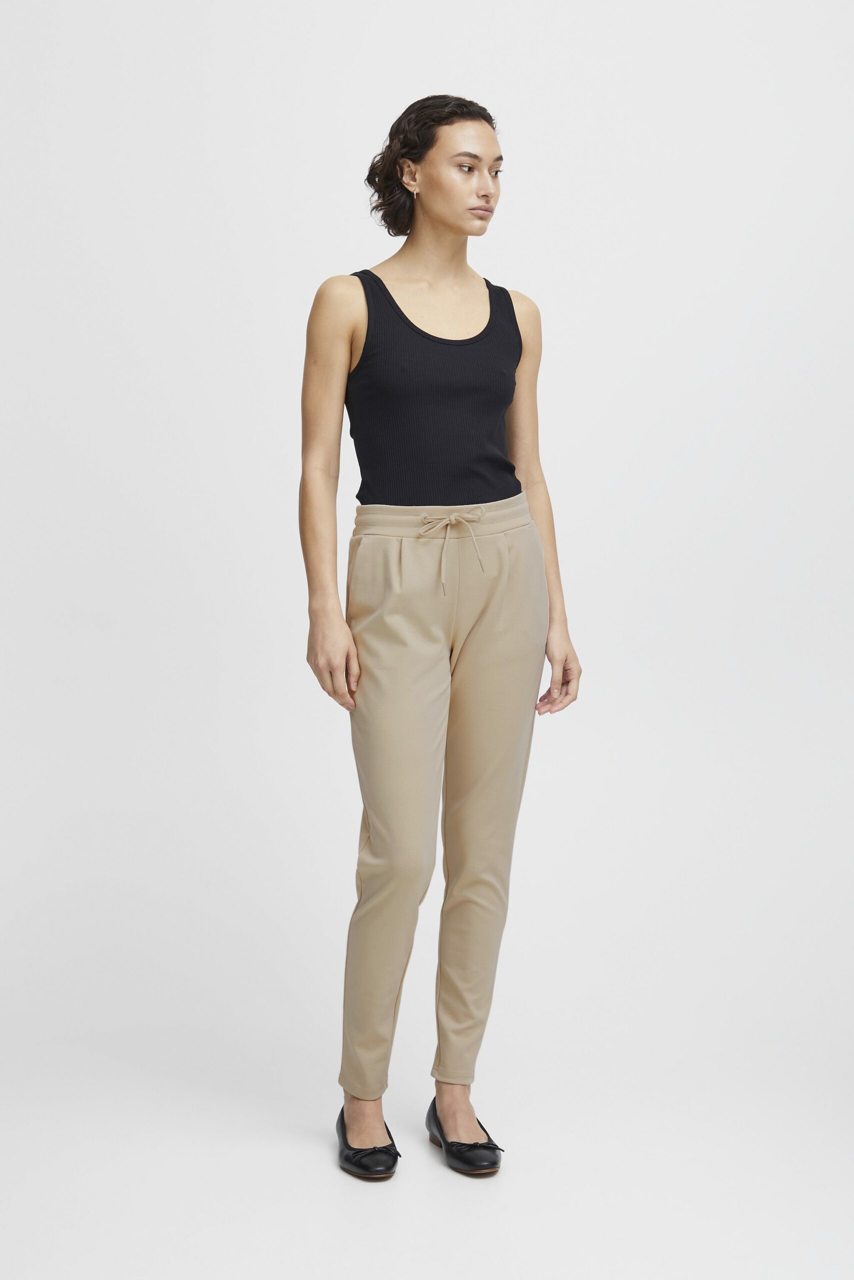 Pantaloni a sigaretta ICHI ihkate pa2 long Beige - Foto 5