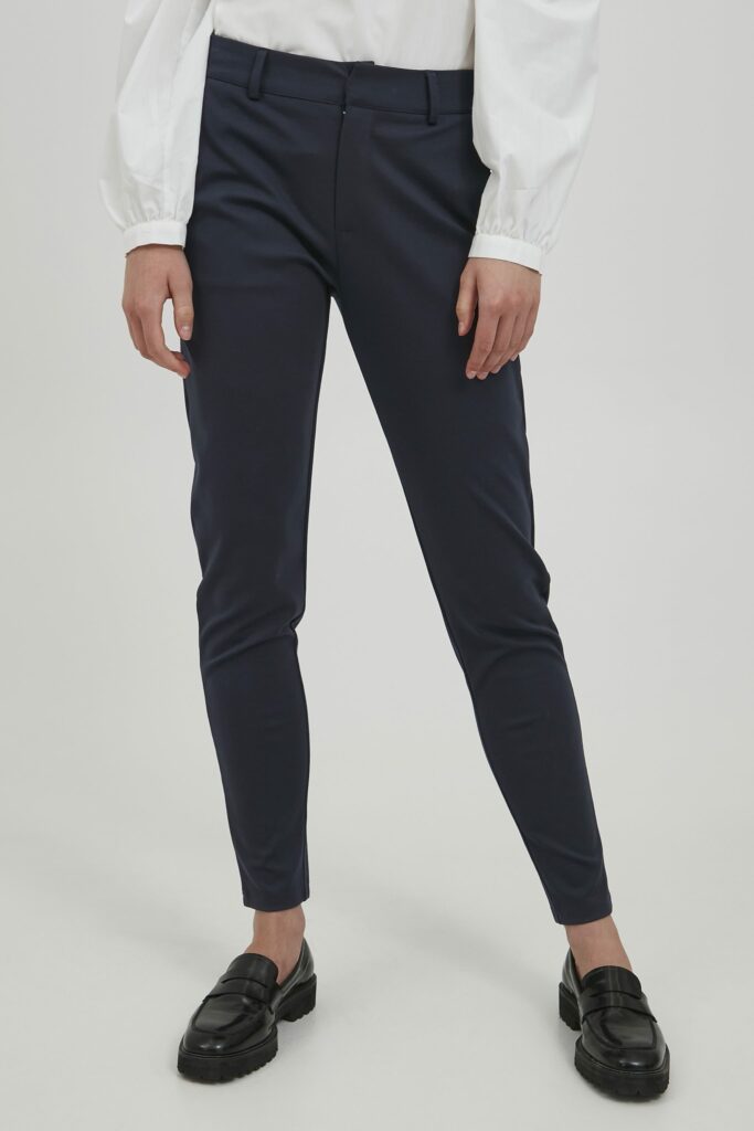 Pantaloni a sigaretta ICHI ihkate sus office pa Blu