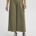 Pantaloni bootcut ICHI ihkate sus wide pa Verde Oliva - Foto 1