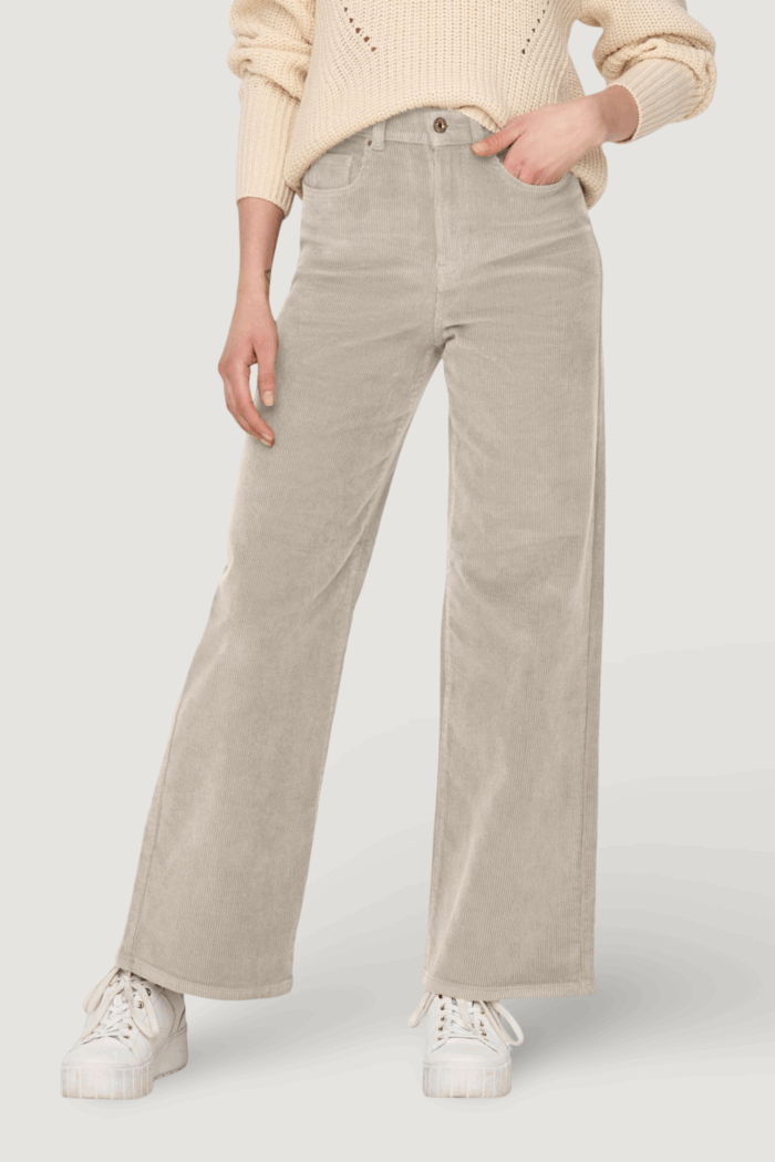 Pantaloni cropped Only onlhope global ex hw wide cord pnt noos Beige