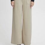 Pantaloni regular ICHI ihkate sus long wide pa2 Beige - Foto 1